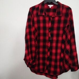 Terra & Sky Red and Black Checkered Shirt
